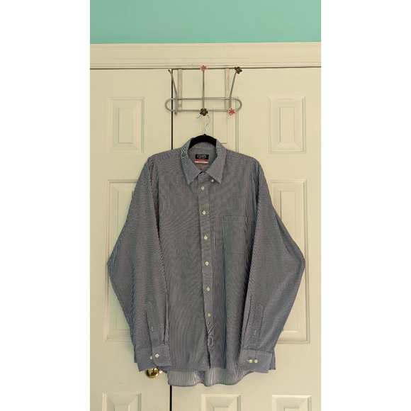 Men's Chaps Dress Shirt, 17 1/2, Blue - Picture 1 of 6